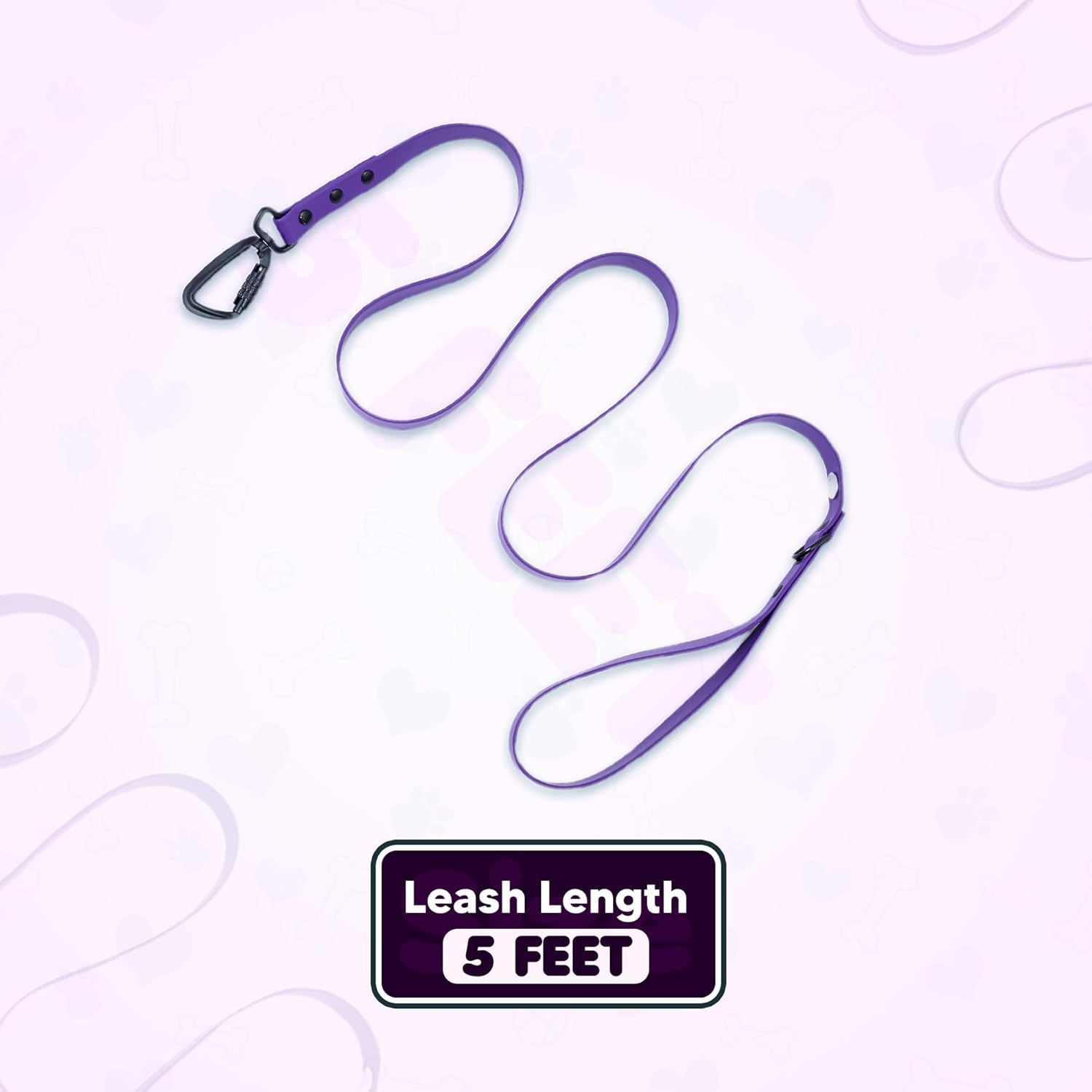 Adil’s Biothane Dog Leash - Waterproof Leashes for Dogs, Metal Hook, Adjustable 5ft Length Suitable for Dogs & Puppies, Ideal for Walking, Running & Training